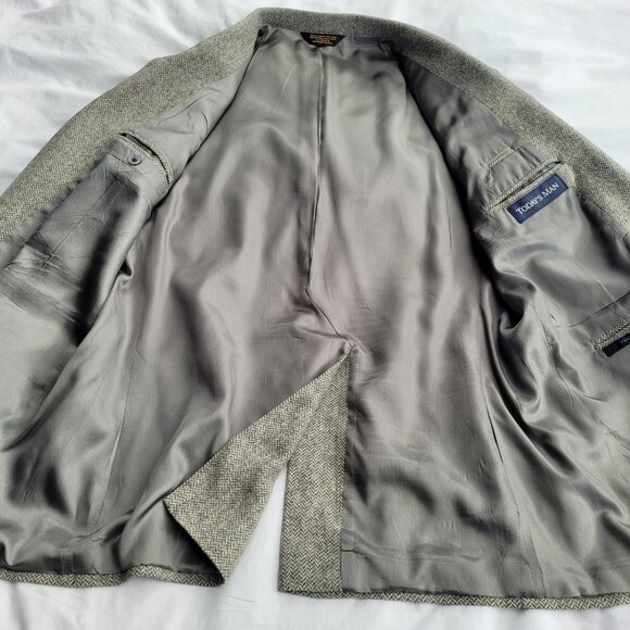 Today's Man Camel Hair Sports Coat Blazer Herringbone 2 Button Lined Pockets - Picture 7 of 16